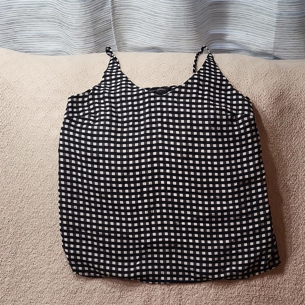 Banana Republic Silky Gingham Spaghetti Strap Cami Top - Size XS